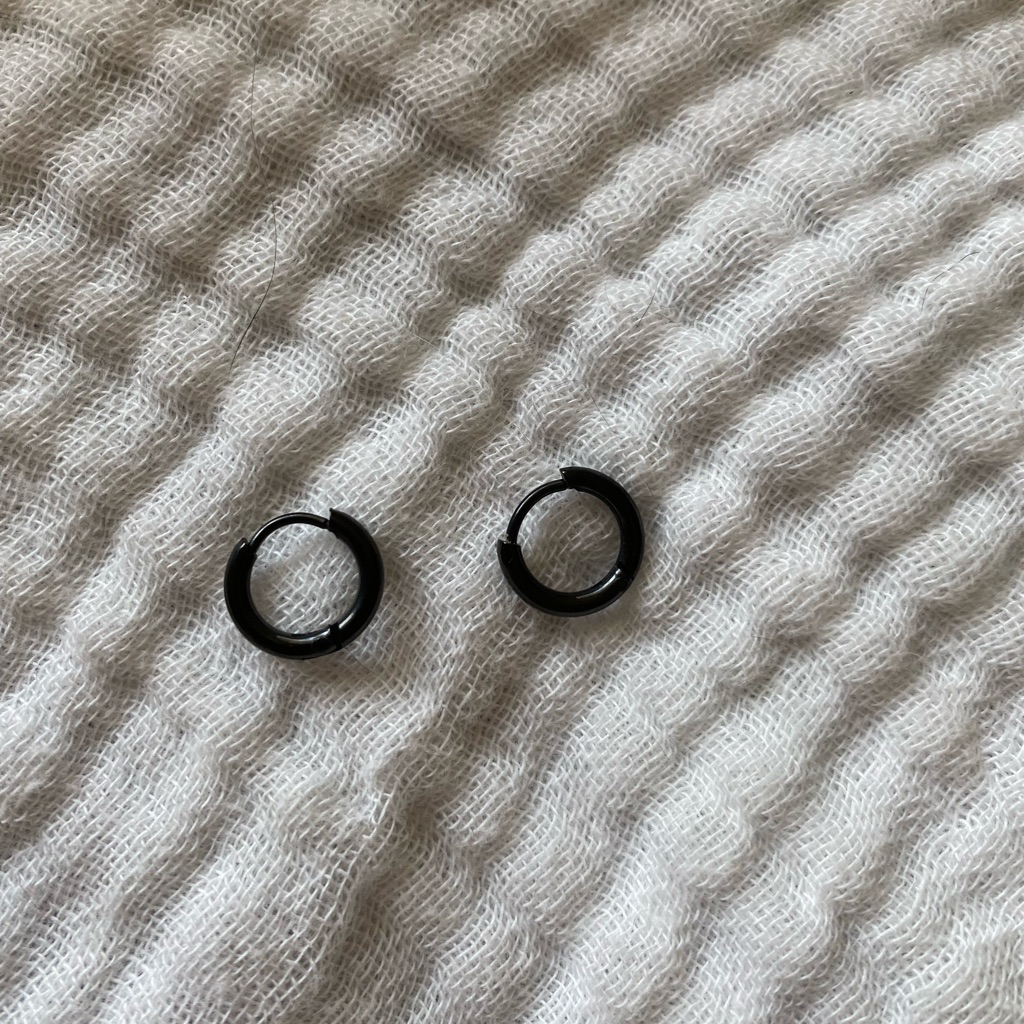 Black Surgical Steel Earrings